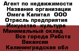 Агент по недвижимости › Название организации ­ Омега-Капитал, ООО › Отрасль предприятия ­ Искусство, культура › Минимальный оклад ­ 45 000 - Все города Работа » Вакансии   . Калининградская обл.,Пионерский г.